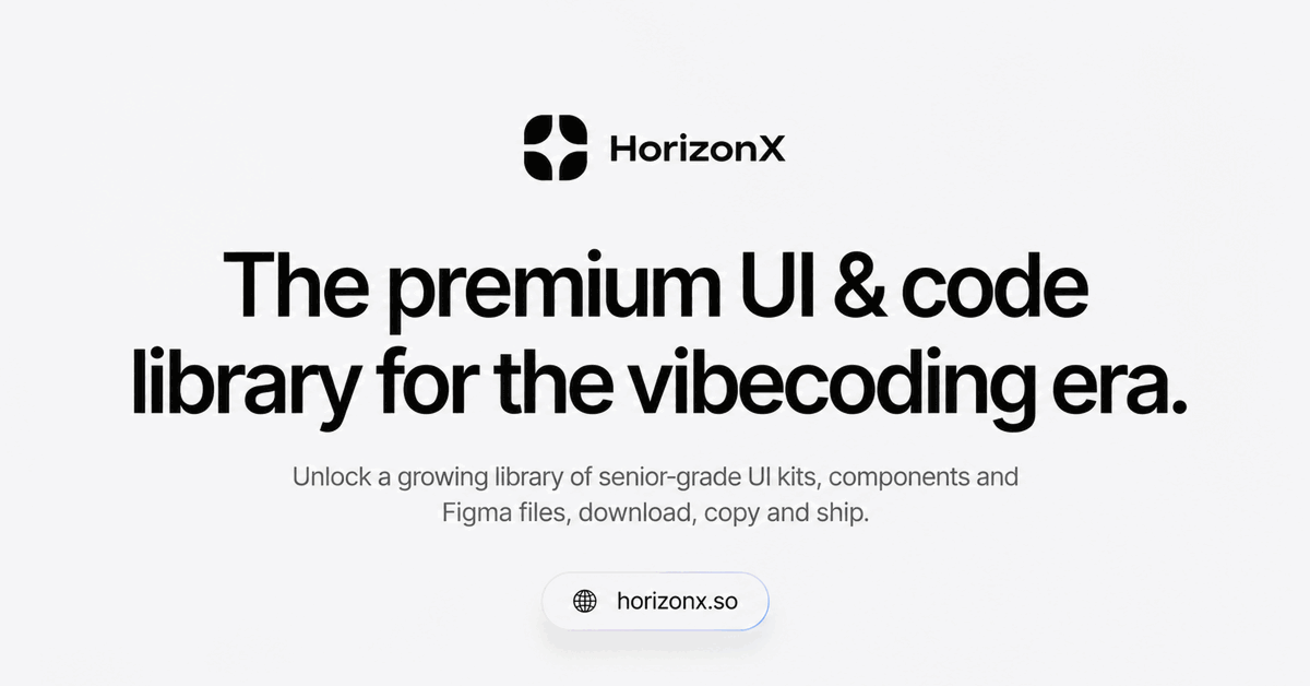 HorizonX: Premium UI & Code Library for Vibecoding